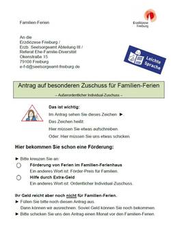 Quelle: Erzbischöfliches Seelsorgeamt Freiburg - Bildungshäuser und Familienferienstätten Bild vom Antrag besonderer Zuschuss in leichte Sprache