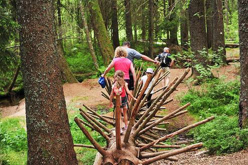 Spielende Familie im Schwarzwald