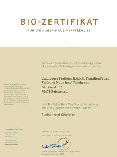 Bio Zertifikat Haus Insel Reichenau